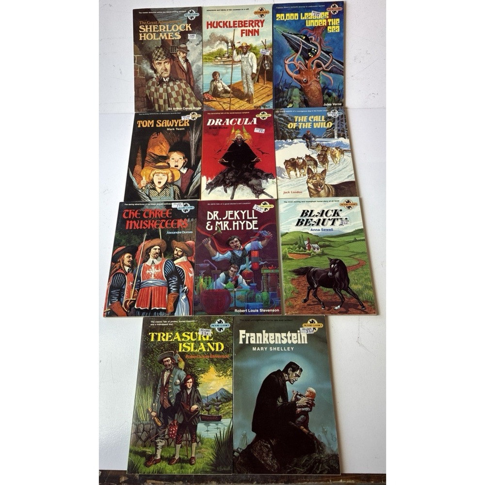 Lot of 7  Vintage 1973 Picture Classic Books Soft Cover (18N)